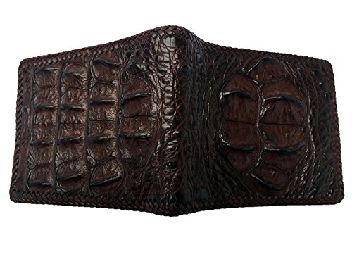 NEW GENUINE 100% CROCODILE ALLIGATOR HORNBACK LEATHER HARD ROCK HANDMADE BROWN BIFOLD WALLET2
