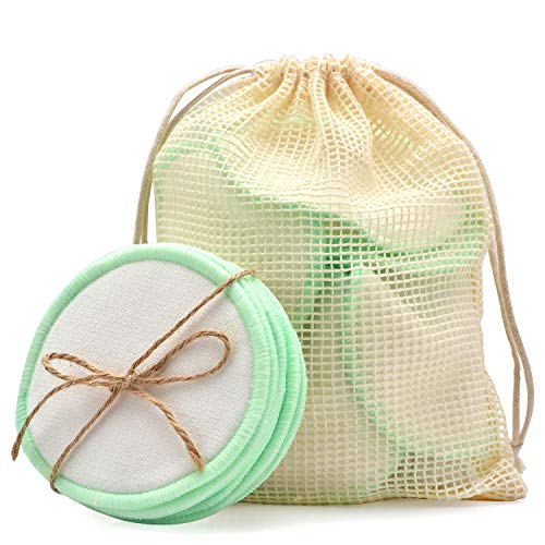 16PCS Cotton Rounds Organic Bamboo For Face,Reusable Makeup Remover Pads Cotton,Washable Facial Pads Clean Cloth(Bamboo Cotton)