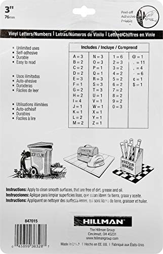 Hillman 847015 Black Die-Cut Letters/Numbers Kit, 3-Inch - Image 4