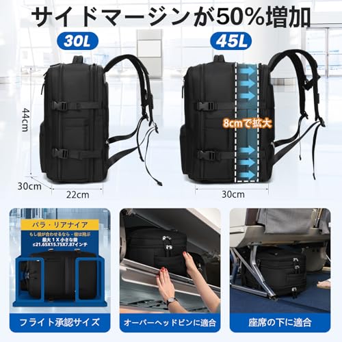 SGEARZOYO 拡張可能な大型トラベルバックパック の商品画像 1