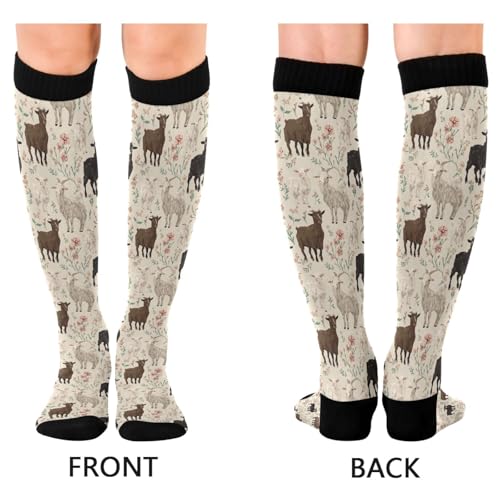 Image of Pigsaly Red White Polka Dot Womens Compression Socks Athletic Tube Sock Knee High Socks Outdoor Sport Socks