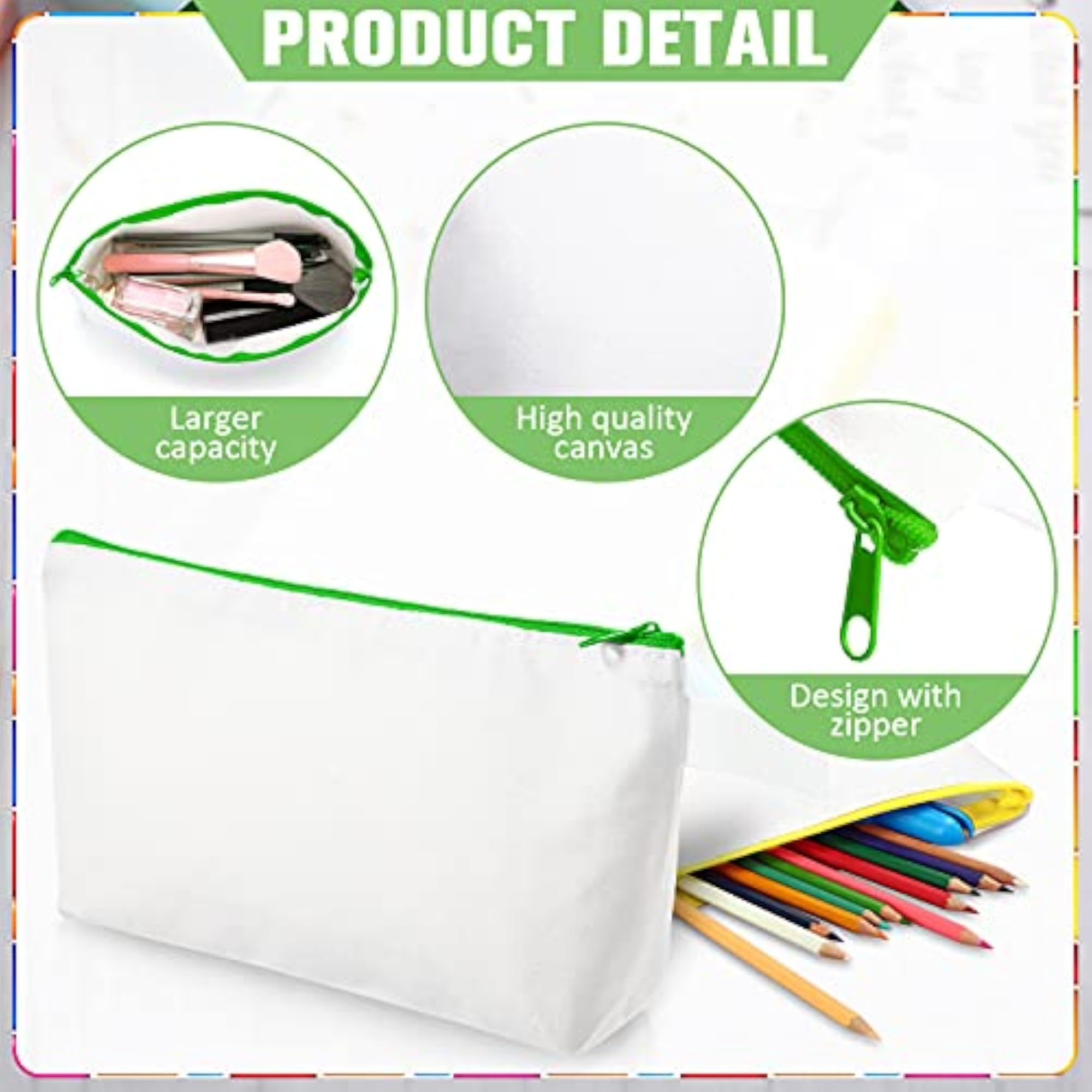 30 Pieces Makeup Canvas Bags in Bulk