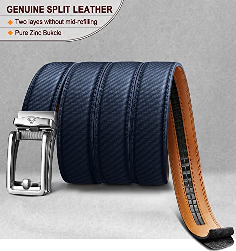 Image of BULLIANT Ratchet Trimmable Leather Belt for Men Adjustable 1 3 /8-Gift Boxed | Smooth Sliding | Micro Adjustable Fit | Tailored Size | Holeless Understated Elegance