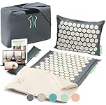 BACKLAXX® Akupressurmatte mit Kissen, Tuch und Tasche | Akupunktur-Matte mit Stacheln zur Massage | Entspannung Akkupressmatte für Nacken & Schulter | Massagematte für Rücken & Ganzkörper