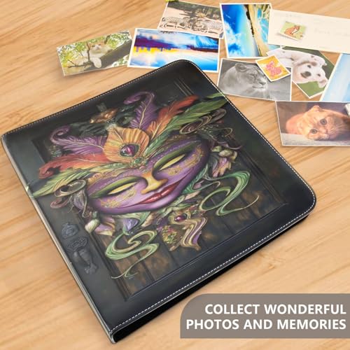 Álbum de Fotos Autoadhesivo DIY Scrapbook Álbum Carnaval Máscara de Puerta Encuadernador de 3 Anillos Libro de Fotos 40 Páginas 8x10 para Recuerdos miniatura 5