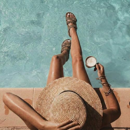 Image of CUSHIONAIRE Lizzy Cork Footbed Womens Sandals - Comfortable Braided Summer Slip On Slide Sandals for Women