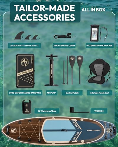 Image of 10'6''x33''Inflatable Stand Up Paddle Board, 400lbs Extra Wide Stand Up Paddleboard with Kayak Seat, Anti-Slip EVA Deck Premium SUP Accessories Kit, Non-Slip Stable Deck Boat