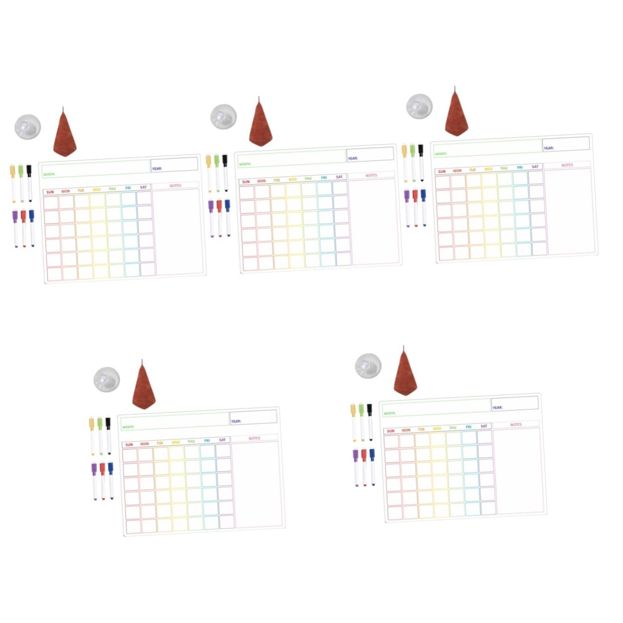 VILLCASE 5 Set Mini Tavole Pianificatore Calendario Del Frigorifero Organizzatori Organizzatore Stazionario Organizzatore Da Scrivania Lavagna Asse Promemoria Pulito Magnetico