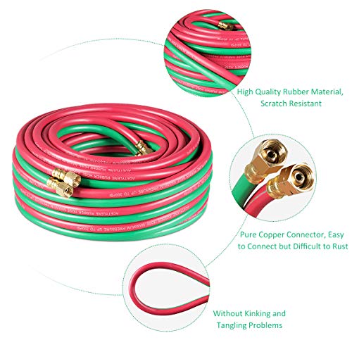 Goplus® 50Ft Twin Welding Torch Hose Oxy Acetylene Oxygen Cutting 1/4-Inch 300Psi #TOP1