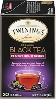 Twinings Blackcurrant Breeze Black Tea, 20 Count Pack of 6, Individually Wrapped Tea Bags, Sweet, Tangy Taste, Caffeinated