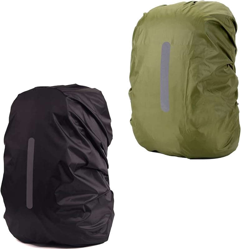 Paquete de 2 Fundas Impermeables para la Lluvia para Mochila,Cubierta para la Lluvia con Tira Reflectante,Cubierta para la Lluvia para Mochila para Ciclismo/Senderismo/Antipolvo/antirrobo/Camping/Viajes/Actividades al Aire Libre