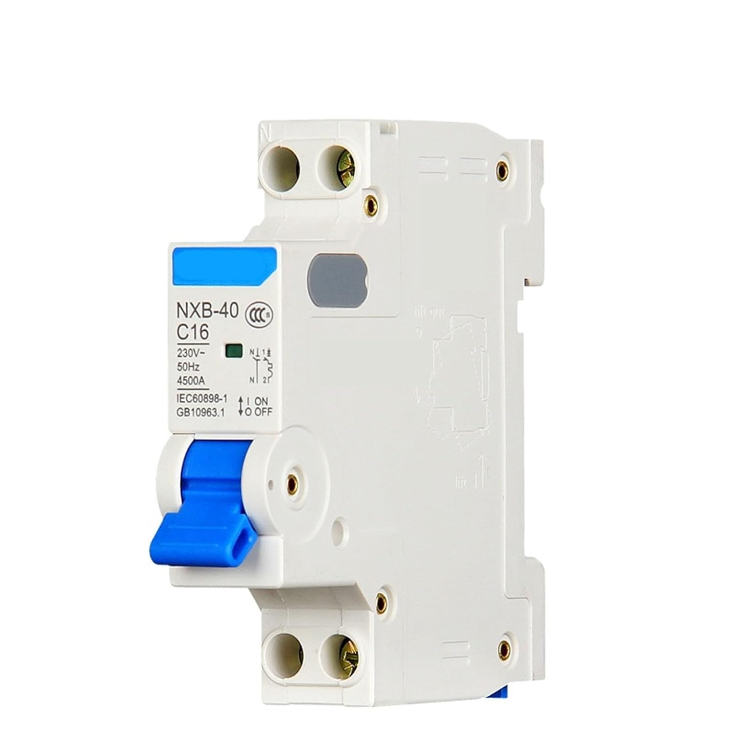 NXB-40 DPN 1P+N 6A 10A 16A 20A 25A 32A 40A 220V 230V Miniature Circuit Breaker DZ267 1Pcs(16a)