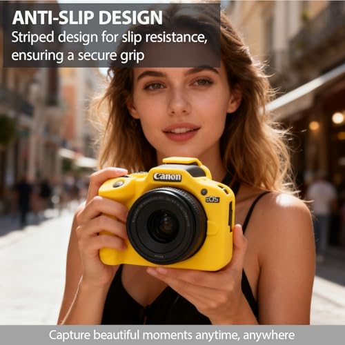 Funda de silicona para cámara Canon EOS R100 amarilla miniatura 2