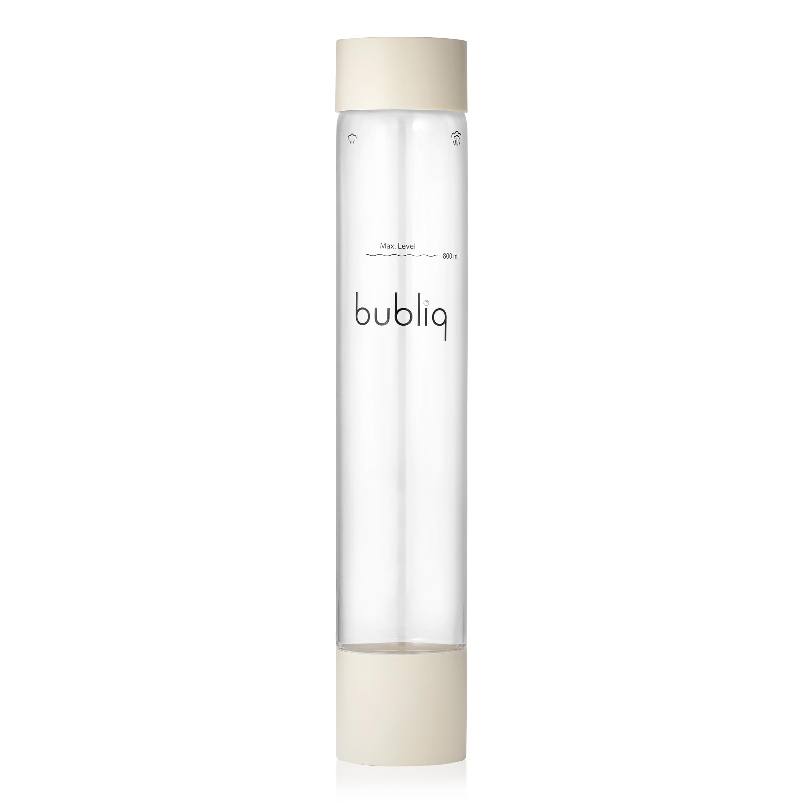 Flasche für bubliq drink carbonator, Wassersprudler Flasche, Beige, 1 Liter, elegantes & schlankes Design, BPA-frei