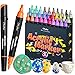 Produktbild Ohuhu Acrylmalstifte Daul Tip 30 Farben (rund & fein) Malstifte wasserdicht für Rock Malerei Stein Holz Keramik Glas Leinwand Stoff Acryl Marker mit 8 austauschbare Stiftspitzen