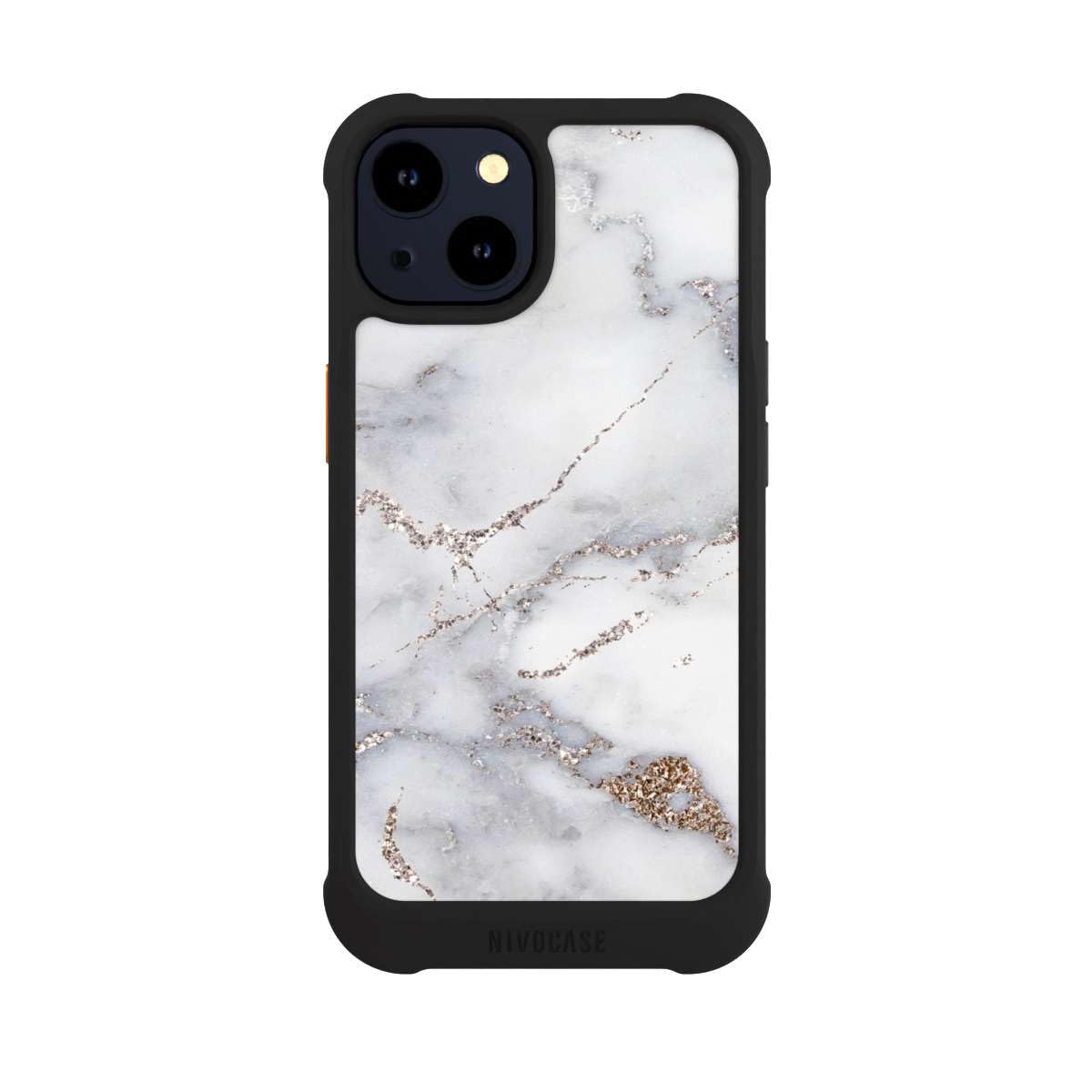 Custodia per Apple iPhone 14 Marmo Glitter Look Motivo