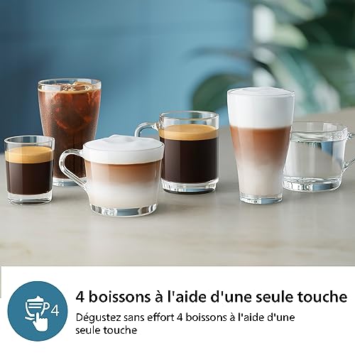Philips Machine à Expresso Entièrement Automatique Séries 2300-4 Boissons, Écran tactile couleur moderne, LatteGo, SilentBrew, Broyeur 100% Céramique, Filtre AquaClean. Noir mat (EP2330/10) – Image 4