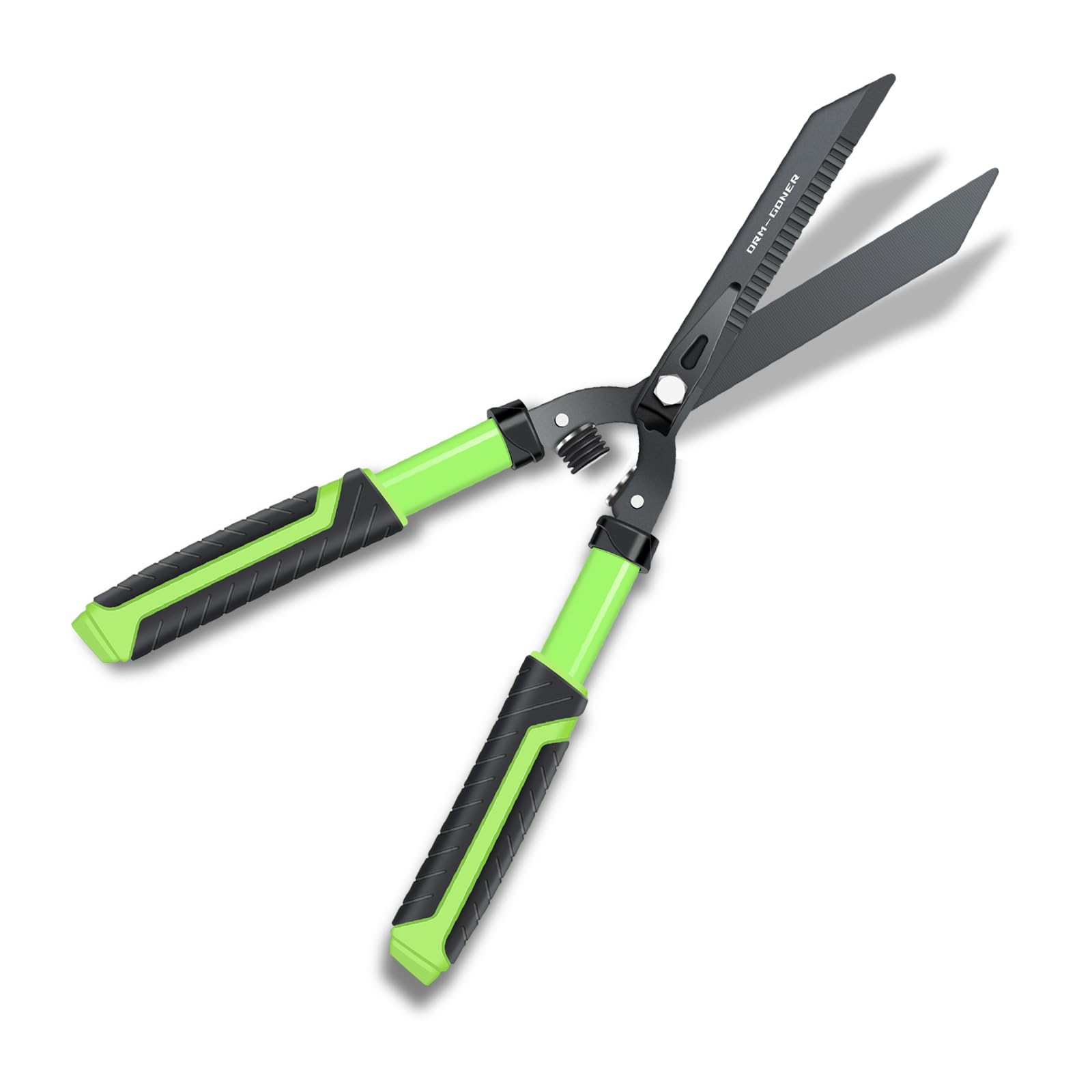 Professional Heavy Duty Hedge Shears 23" - Serrated Blade & Dual Shock Handle, Ergonomic Gardening Clippers with Anti-Rust Coating