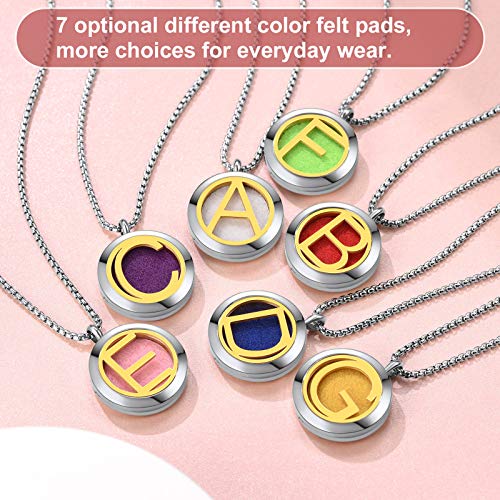 Letter K Necklace For Women Customized Oil Diffuser Locket With Initials Perfume Essential Stainless Steel 18K Gold Plated Two Tone Pendant 20Inch Chain Aromatherapy Anxiety Relief Gifts For Girls #TOP6