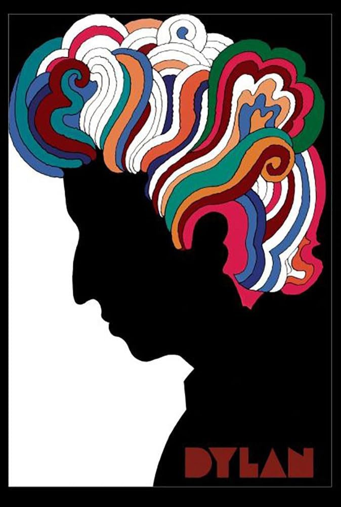 Officially Licensed Bob Dylan Hair Silhouette 24 x 36 Inch Art Poster - Decorative Print - Poster Paper - Ready to Frame