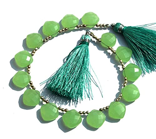 Prehnite calcédoine LKBEADS coussin 10mm pour enfilage et montage précis