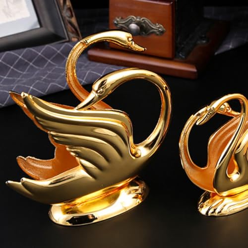 Servilletero de metal de cisne dorado jojofuny para mesa de comedor 8