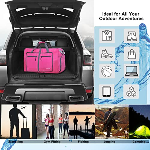 Image of Woogwin Travel Duffel Bag Large Foldable Waterproof Overnight Bag for Beach Swim Bags Pool Sports Gym