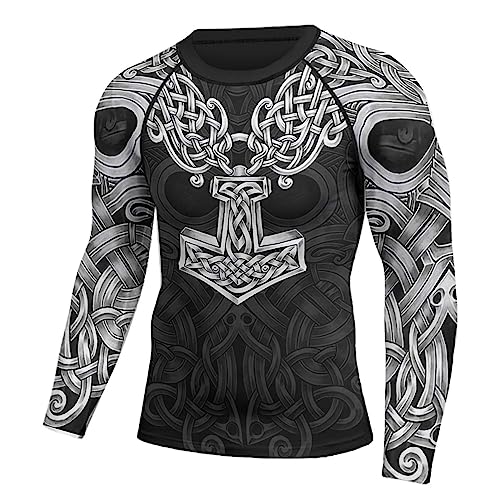 Viking Rash Guard Long Sleeve Baselayer Skins Performance Fit Compression Shirt MMA BJJ Stretchable Fabric2