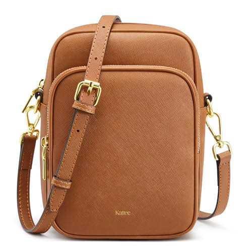 Kattee Leather Crossbody Bags for Women, Small Genuine Leather Purses and Handbags, Shoulder Cross Body Bag for Woman