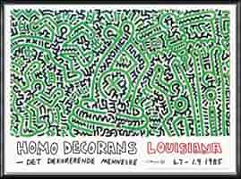Amazon | ポスター キース ヘリング Homo Decorans 1985 額装品