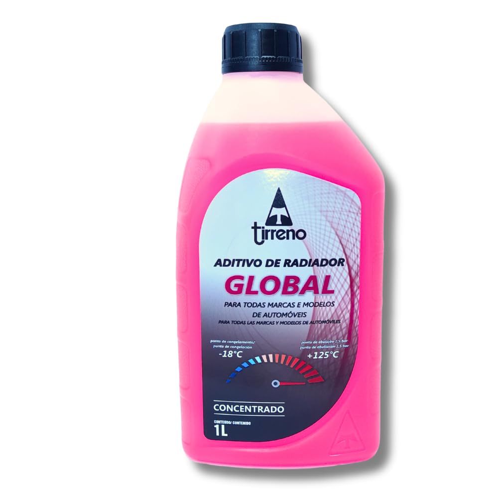 Aditivo de Radiador Coolant Concentrado Orgânico Fórmula Global Rosa Tirreno 1L
