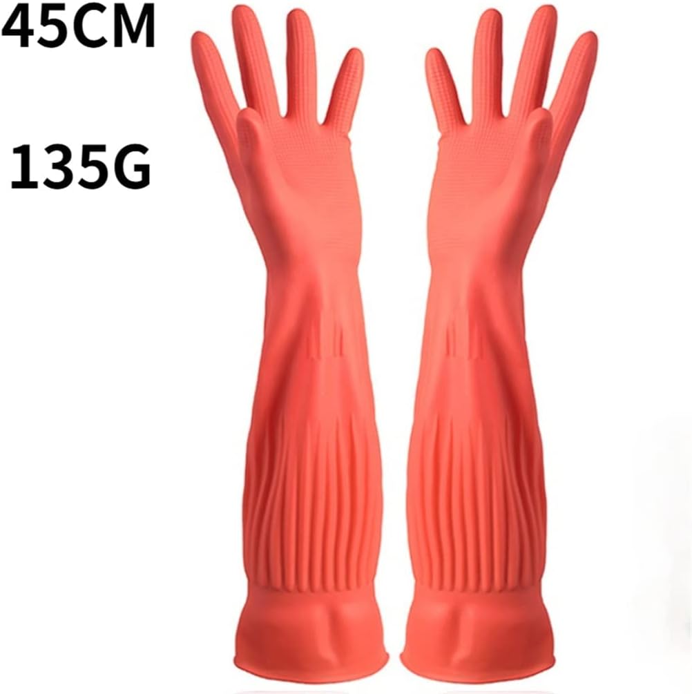 1Pair Lengthen Dishwashing Cleaning Gloves Rubber Dish Washing Glove Household Clean Tool