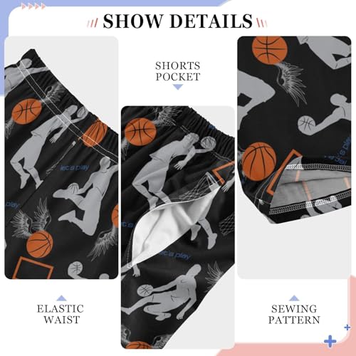 CaTaKu Boys Basketball Sport Pants for Boys Girls Wide Leg Sweatpants Kids Long Bottoms with Pockets Size 6-14Y4