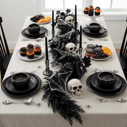 2-Pack 6' Watayo Black Halloween Cedar Garland & Maple Leaf Vine Set - image 5