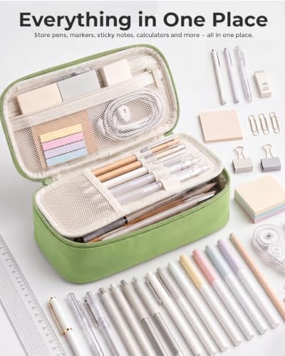 Image of WEMATE Pencil Case, Large Storage Organizer, Makeup Bag, Teacher Must - have, Big Pencil Pouch, Marker Case for College