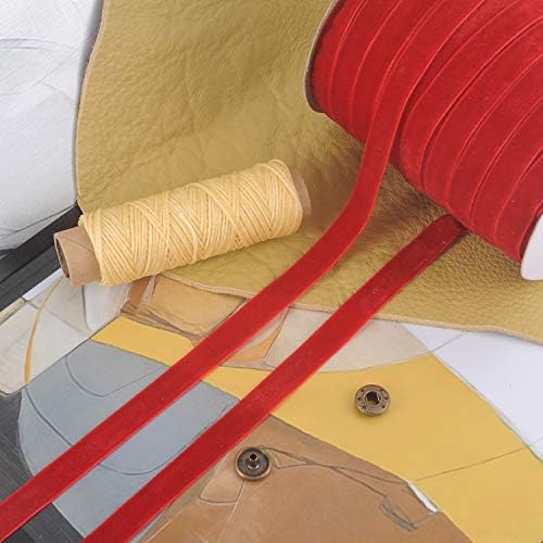 Berolle 50 Yards Vintage Velvet Ribbon Crushed Velvet Ribbon for Wedding Décor Choker Necklace Gift Package Wrapping (Red, 3/8")