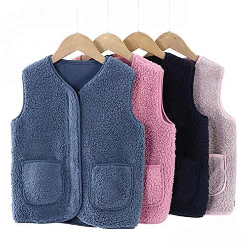Kids Toddler Fleece Vest Boys Girls Winter Warm Sleeveless Padded Jacket Unisex Stand Collar Quilted3