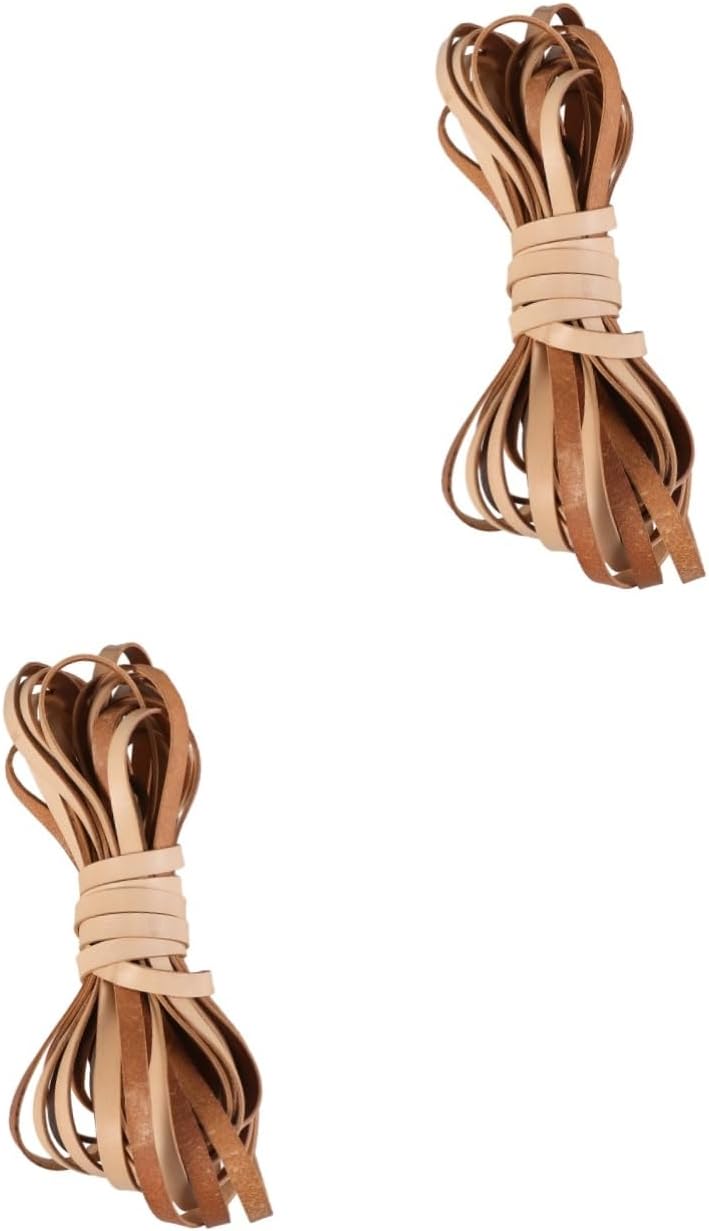 TEHAUX 2pcs Meters Flat Leather Cord Wide Jewelry Making Rope for Bracelets Necklaces and Crafts Flexible Accessories Non-Fading Premium Quality