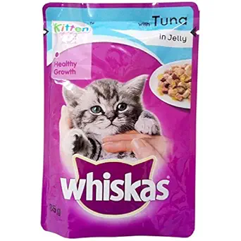 Whiskas Wet Meal Kitten Cat Food - Tuna in Jelly, 85g Pouch