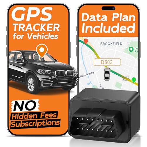 TuTrackAI OBD GPS Tracker for Vehicles No Subscription No Monthly Fees Global 4G LTE Built-in SIM Data Plan Included Plug & Play Car Tracker Real-Time Location Geofence Alerts Cars & Fleets