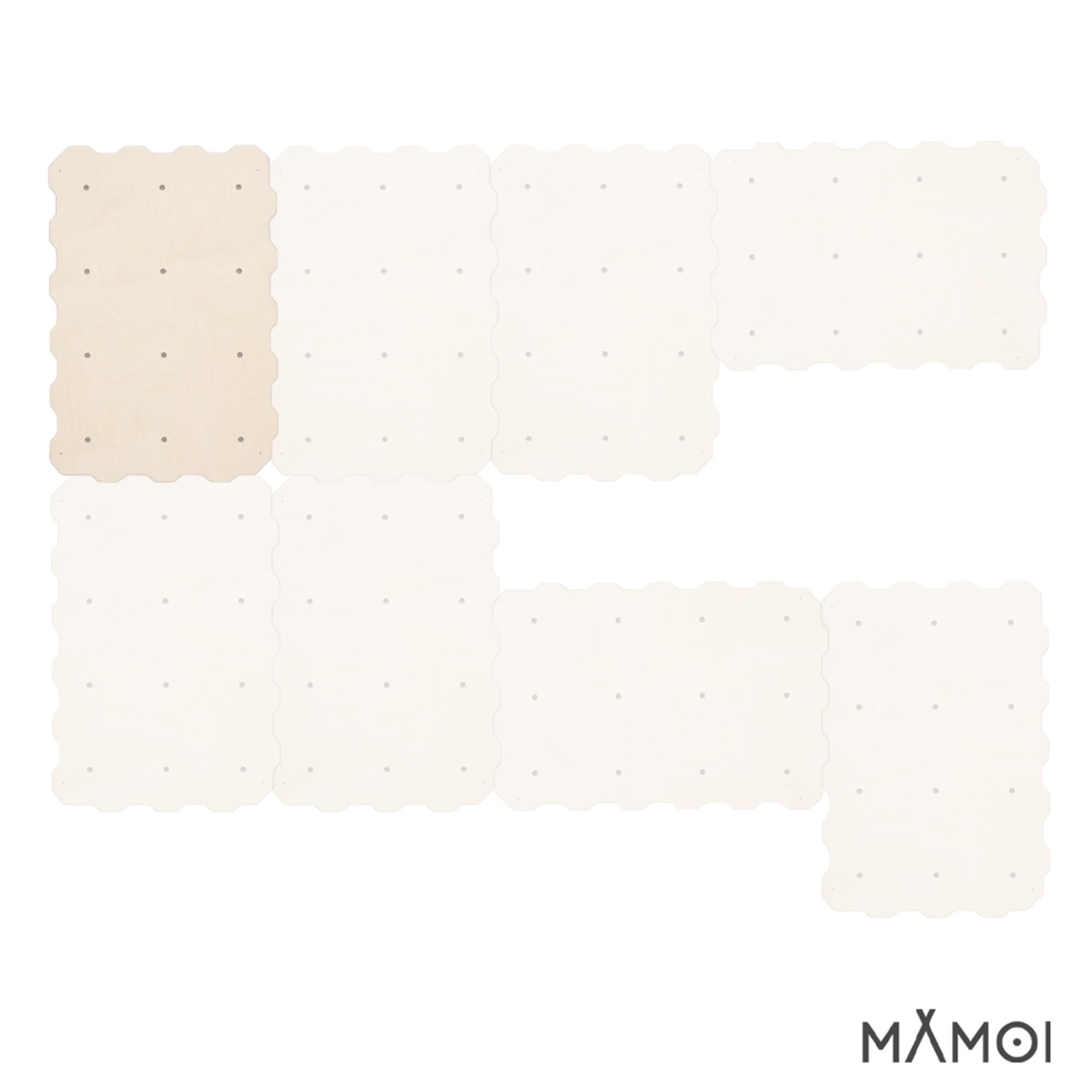 MAMOI® Muro de Escalada para niños | Muro de Escalada para habitación de Madera Natural o Madera de Yarn | Pared de Escalada sostenible | Muro de Escalada para niños con Asas | 100% Eco