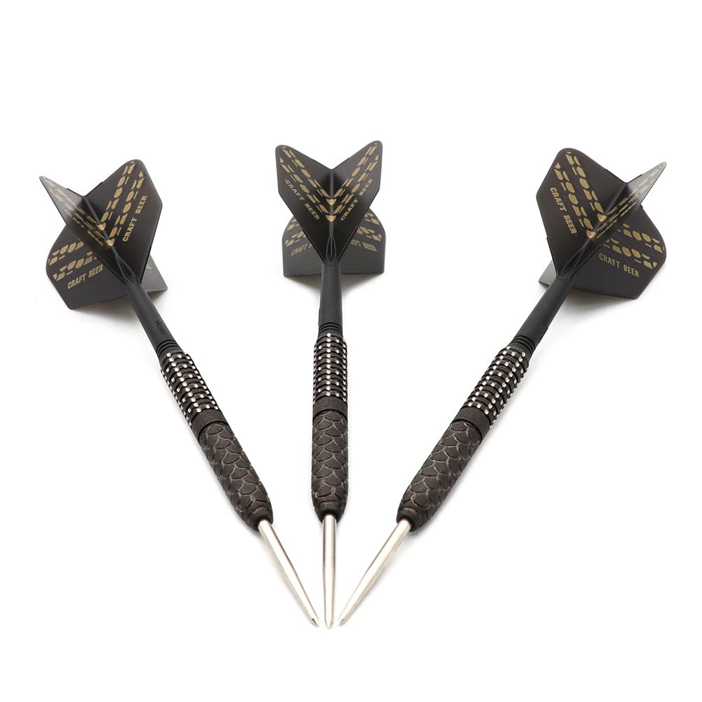 CUESOUL Jeu de fléchettes en tungstène à Pointe en Acier avec Finition à la Peinture à l'huile et ailettes Rost