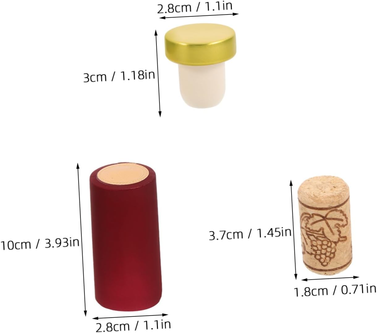 ULTECHNOVO Wine Bottle Cork Replacement Reusable T-shape Pvc Capsule Stoppers for Home and Cellar Use Eco-friendly Wine Sealer