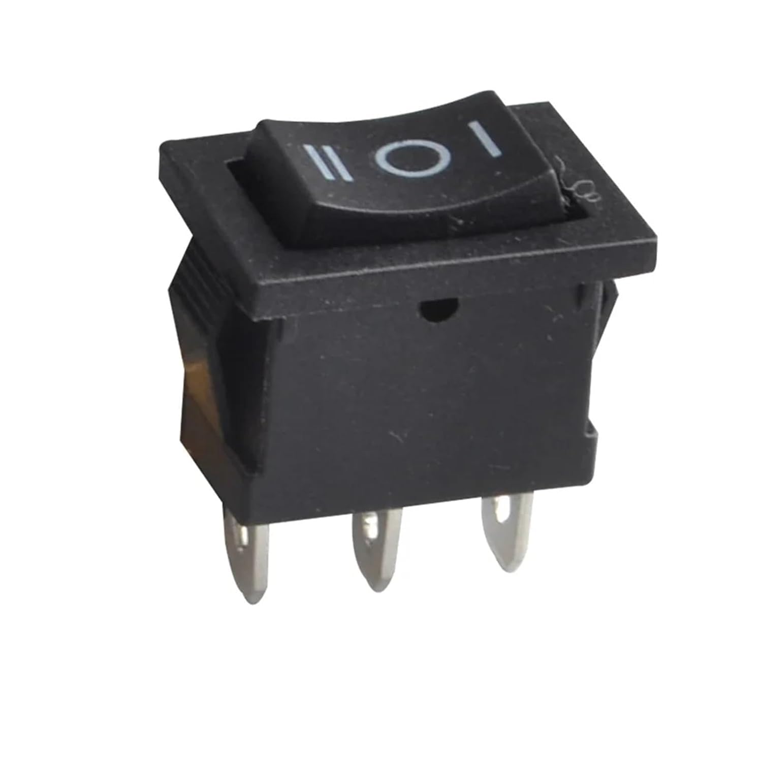 5Pcs 21 * 15mm On-Off Boat Car Rocker Switch 6A/10A 250V/125V AC Red Yellow Green Blue Button Best KCD1(3P3D-Black)