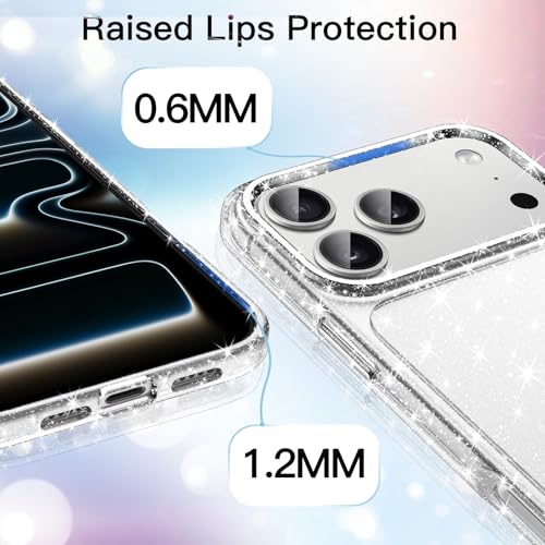 Image of JETech Glitter Case for iPhone 17 Pro, Clear