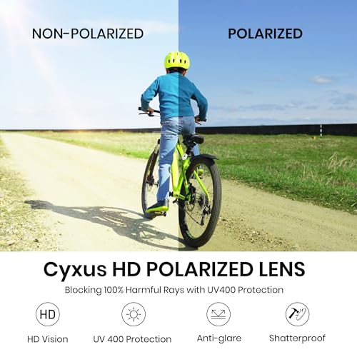 Cyxus Kids Sports Sunglasses Polarized UV400 Protection Youth Baseball Sunglasses for Boys Girls Cycling Softball4