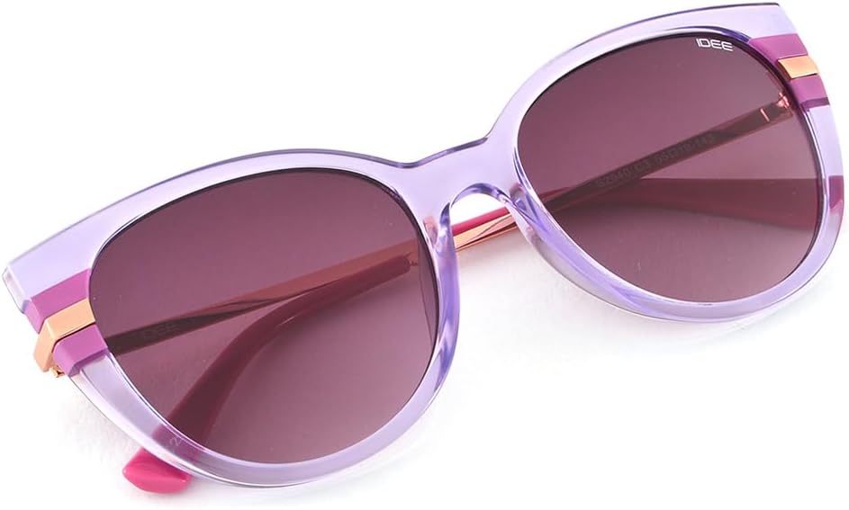 IDEE Ladies 100% UV Protected Sunglasses Large Shape Cat Eye Purple Model IDS2940C3SG
