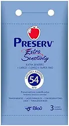 Preservativo Preserv Extra Sensitivity Lubrificado com Óleo de Silicone com 3 Unidades, Preserv