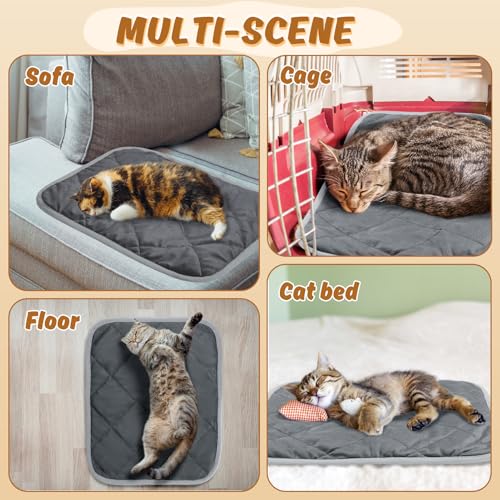 MEWTOGO 4 camas autoaquecidas para gatos – Almofada para gatos com aquecimento automático macio e qu