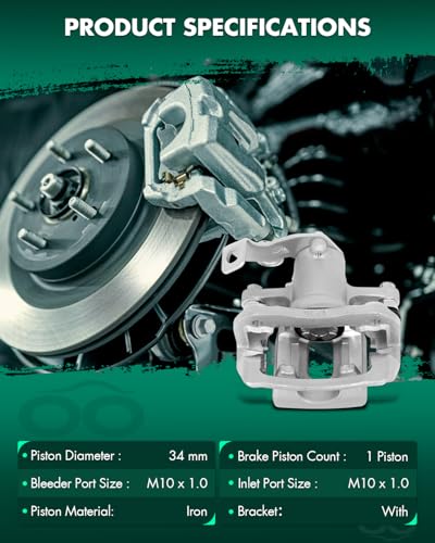 Image of SCITOO 19B6455 Rear Left Disc Brake Caliper Assembly w /Bracket For Hyundai For Elantra 2011-2016,For Hyundai For Elantra Coupe 2013-2014